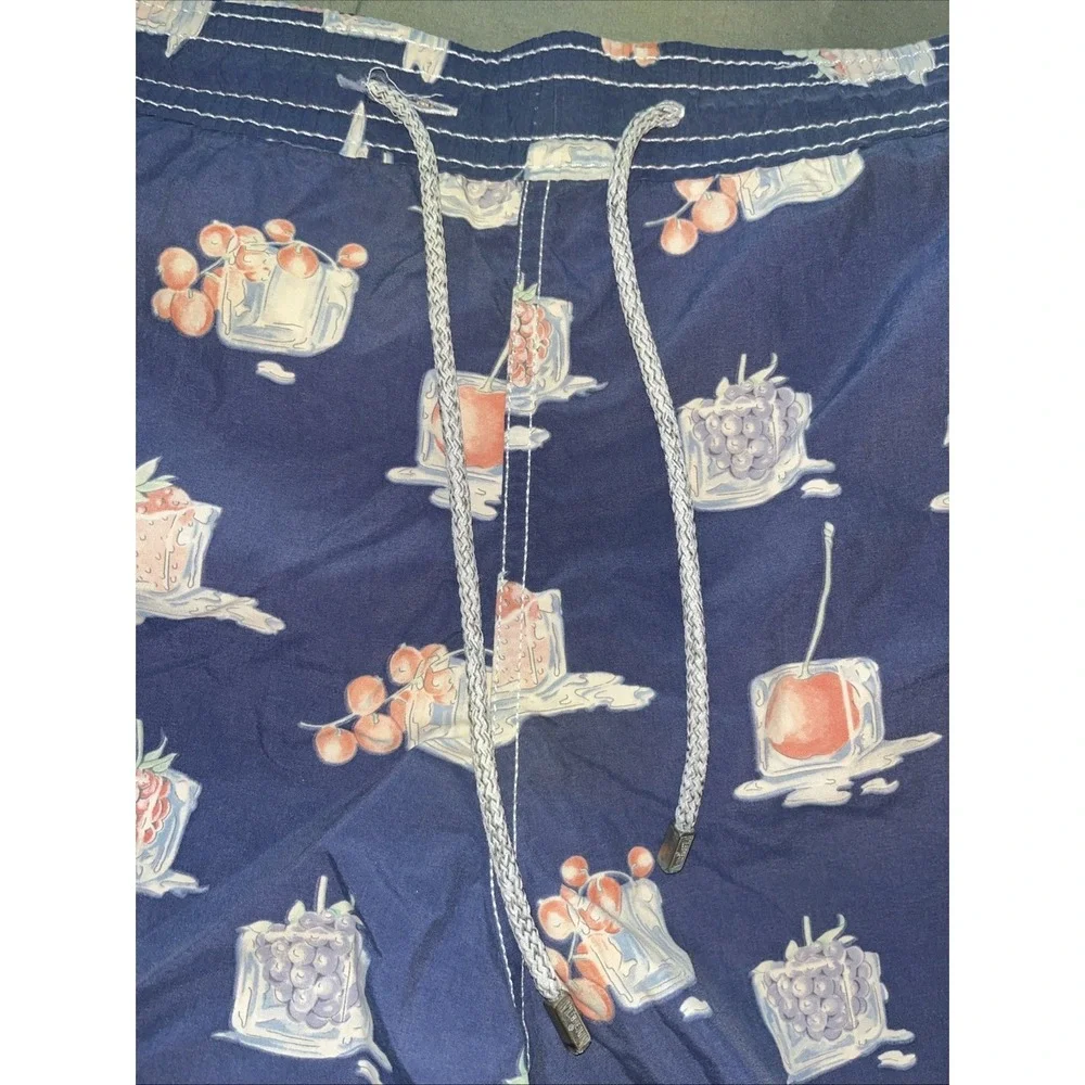 Vilebrequin Mens Size XL Blue Frozen Fruit Ice Swim Trunks Lined